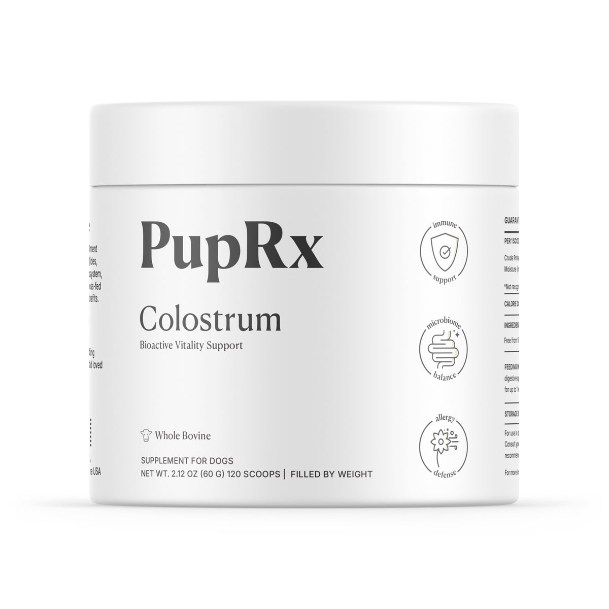 The PupRx Colostrum jar